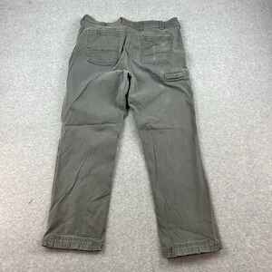 Duluth Trading Pants Mens 36x30 Green Flex Fire Hose Cargo Utility Work Stretch